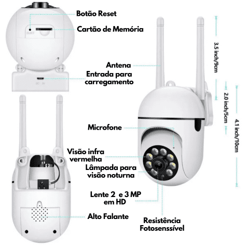 Câmera de Vigilância Sem Fio SafeGuard Pro AI 5G