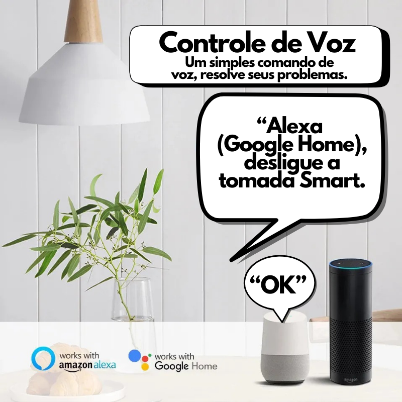 Tomada Wi-fi Smart com controle de voz para Alexa e Google Home